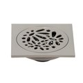 Kingston Brass BSF6360BN Watercourse Floral 4" Square Grid Shower Drain, Nickel BSF6360BN